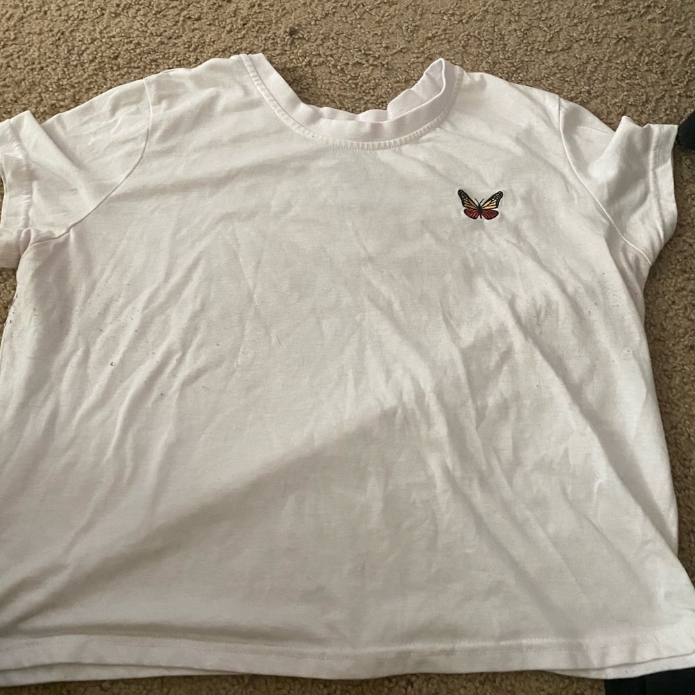 White Shirt w/ Butterfly